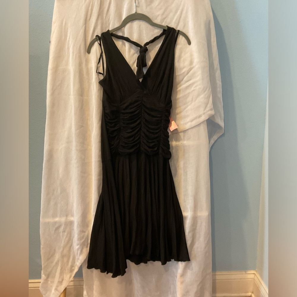 NWT Ruched, halter, little black dress (181)